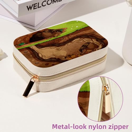 Boîte à bijoux de voyage en velours cochon d'inde rose portable