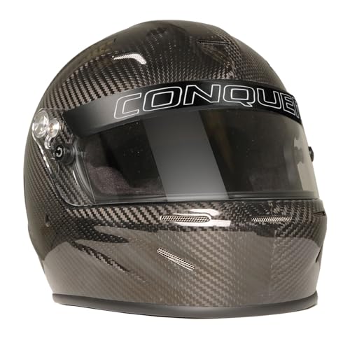 Conquer Carbon Fiber Full Face Auto Racing Helmet Snell SA2020, Large