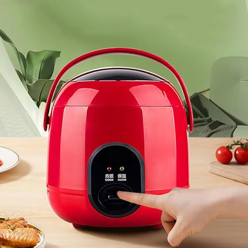 Mini Rice Cooker Lunchbox 1.2L Rice Cookers Mini with Steamer Basket Suitable for Home/Office/Dormitory,Red