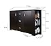 ioHOMES Quincy Modern 3-Drawer on Metal Glides Dining Buffet with 2-Door Cabinet and 2 Side Wine-Glass Holders, Cappuccino