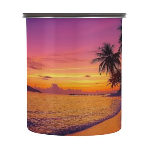 Bote de café hermético de acero inoxidable Tropical Beach 30oz