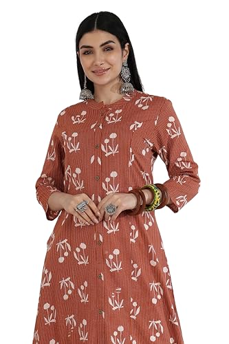 Image of MIRCHI FASHION Pure Cotton Kurti for Women | A-Line Kantha Work Printed Kurta for Woman | Ethnic Wear for Office & Daily Use (Single Piece)