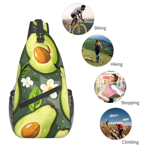 Morrales cruzados con patrón de aguacate unisex miniatura 6