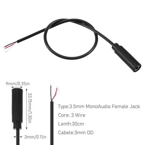 Cable Audio 3.5mm Mono Macho a Jack 3.5mm Hembra 10 Pcs miniatura 6