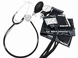 EMI #311 Black Pediatric Aneroid Sphymonamoneter Set Child and Infant Cuff Plus Basic Dual Head Stethoscope