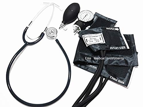 EMI #311 Black Pediatric Aneroid Sphymonamoneter Set Child and Infant Cuff Plus Basic