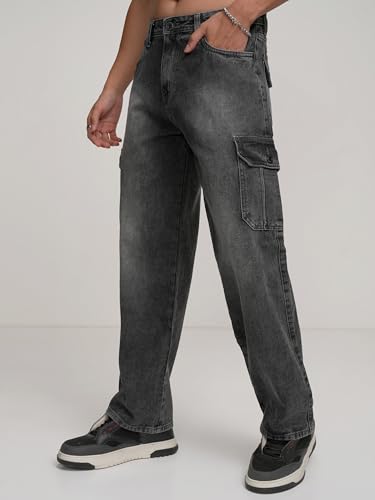 Image of Highlander Men's Regular Fit Cargo Pocket Jeans | Clean Look | Cotton Comfort | Utility Style
