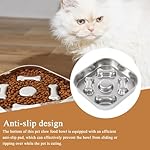 Dog Slow Feeder Bowl, Stainless Steel Pet Dish, Anti-Slip Bite-Resistant Feeder, for Small to Large Dogs and Cats, Eating Habits Training, Healthy Feeding, 8.46x8.46x1.57 inches – Bild 3