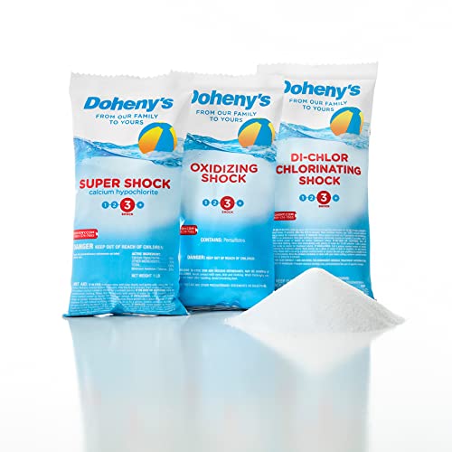 Doheny's Chlorine Super Shock | 100% Professional-Grade | Quickly Dissolving & Fast-Acting Granular Pool Sanitizing Treatment | Highly-Concentrated 68% Calcium Hypochlorite | 1 Lb Treats 10,000 Gallons | Made In The Usa | 12 X 1 Lb Bags #TOP2