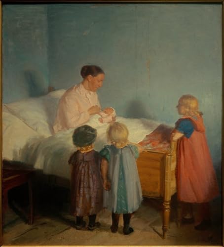Cuadro pintura murales decor El hermanito de Anna Ancher lienzo decorativo 60x90cm