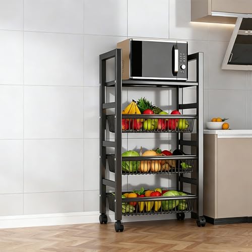 Organisateur de cuisine sur pied noir pour enlever le désordre des plans de travail encombrés
