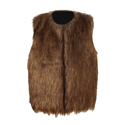 Toddler Girls Faux 𝗙𝘂r Jacket Sleeveless Thicken Fluff Windproof Shaggy Coat Winter Warm Lightweight Vest