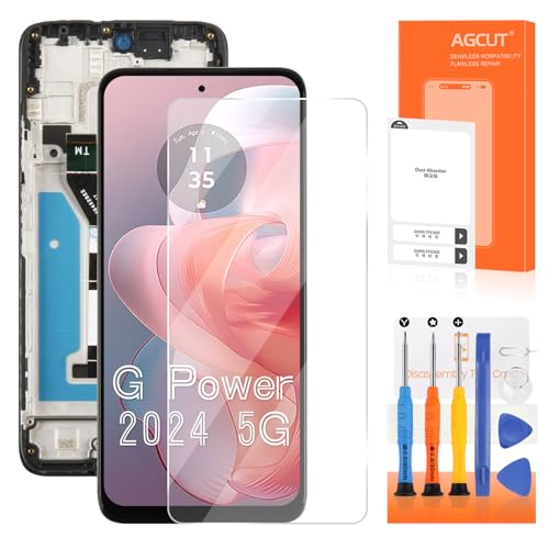 Image of for Moto G Power 5G 2024 Screen Replacement for Moto G Power 2024 XT2415 LCD Display XT2415-1 LCD Digitizer Touch Screen Assembly Repair Part with Frame