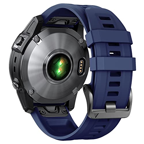 ANBEST Correas Compatible con Garmin Fenix 6 Pro/Fenix 7/Epix 2 Correa, 22mm Silicona de Pulsera para Fenix 5/Descent G1/Forerunner 955/965/Approach S62 Quick Fit Correa, Azul Oscuro