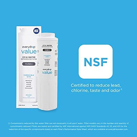 everydrop Value by Whirlpool Ice and Water Refrigerator Filter 4, EVFILTER4, Single-Pack