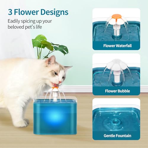 Fuente de agua automática para gatos 2L con luz LED miniatura 2