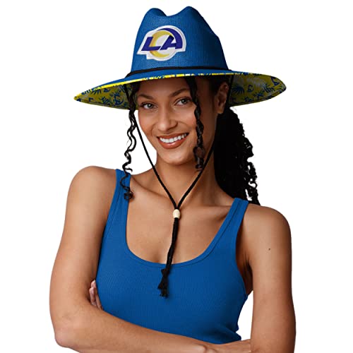 Image of FOCO Los Angeles Rams NFL Team Color Straw Hat