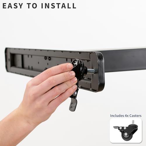 VIVO 1.5 inch M8 Threaded Locking Caster Wheels, Set of 4, Swivel, Rubber Base, Brake, Used for Standing Desk Frames, TV Stands, Carts, and More, PT-ST-015C