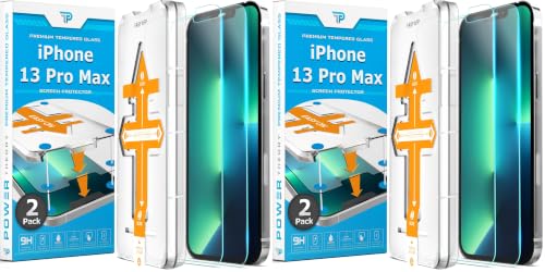 Image of Power Theory Screen Protector for iPhone 13 Pro Max [4 Pack] with Easy Install Kit [Premium Tempered Glass]
