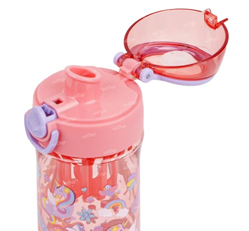 Image of Zest 4 Toyz Water Bottle for Kids with Straw Tritan Unbreakable BPA Free & Non-Toxic Kids Water Bottle for School, Office, Gym (550 ML) Pink