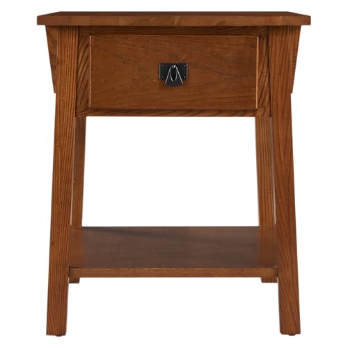 Image of Leick Home Mission Nightstand Side Table, 22 inch, Russet