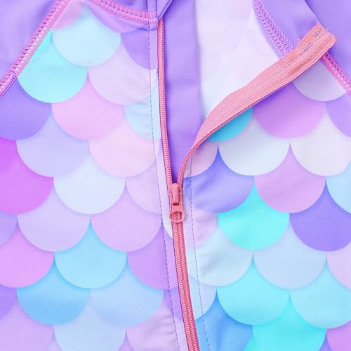 Image of HUAANIUE Toddler Girl Swimsuit Long Sleeve UPF50+ Sun Protection