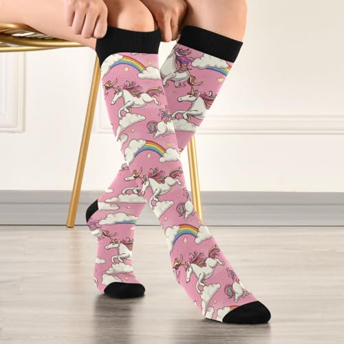Image of Wusikd Blue Yellow Monster Trucks Compression Socks for Women and Men Circulation Long Socks for Athletic Running 1