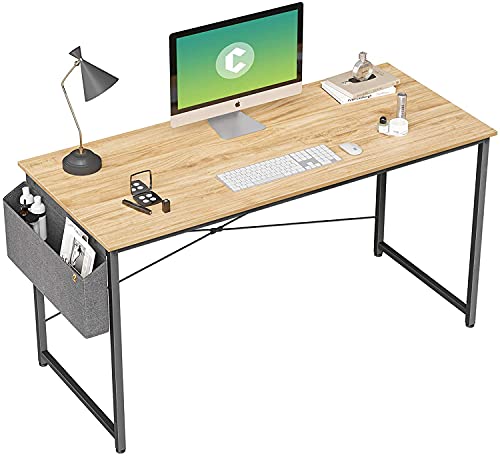 Image of Cubiker Computer Desk, Home Office Writing Study Desk, Modern Simple Style Laptop Table with Storage Bag (47.2 inch, Natural)