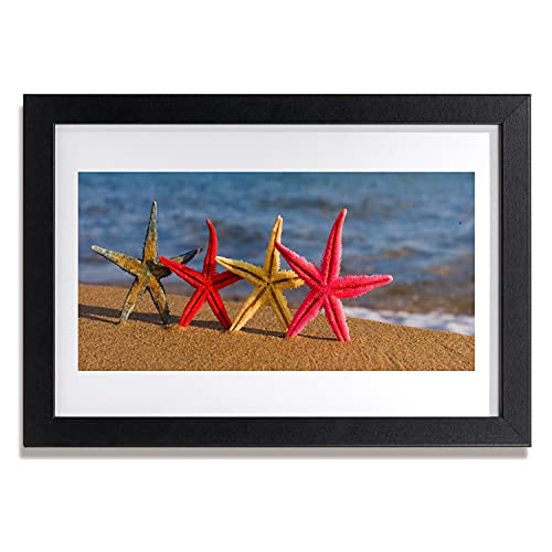 Cadre en MDF avec affiche photo de qualité supérieure Tulup Beach Starfish 30x20