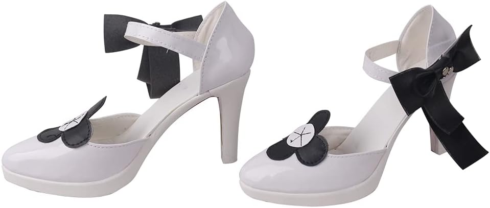 Yuancoser FFNF SaintLouis Cosplay White Ankle Strap Pumps Shoes S008