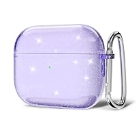 Custodia Scintillante in Silicone Compatìbile con AirPods 1&2, Anti-Smarrimento Antiurto Custodia Protettiva con Portachiavi in Perle per Donne & Ragazze [Bianco Scintillante