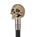 Yellow Resin Flower Skull Head Walking Cane Fashion Decorative Steel Stick Gentleman Elegant Cosplay Cane Knob Crosier 94cm