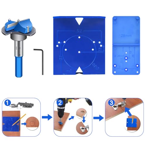 Image of Serplex Concealed Hinge Jig Kit 35mm Forstner Drill Bit Hinge Jig Template