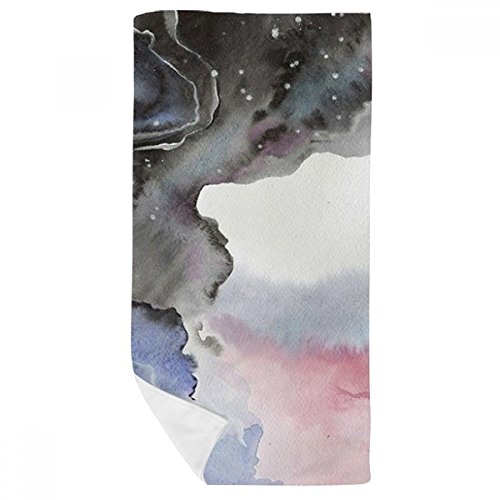 Serviette de bain aquarelle abstraite 35x70cm douce multicolore - 2