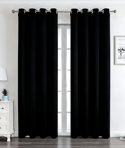 Opiniones y reviews de Cortinas con chorreras de esta semana. 49 Gugxiom 2 Paneles Cortinas Blackout para Recamara, con Ojales en la Parte Superior, Cortina de oscurecimiento Total, Cortinas para Sala, el hogar, el Hotel y la Oficina (Negro, 150...