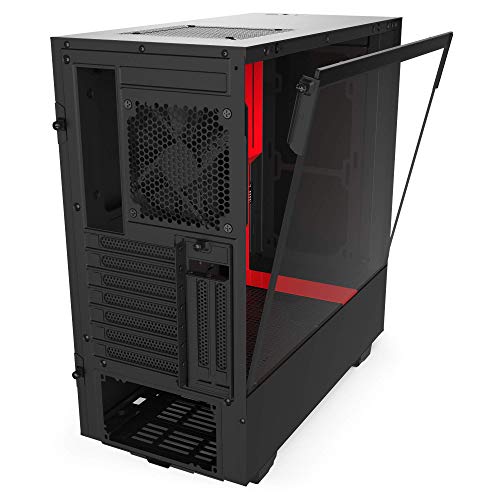 Image of NZXT H510i - Compact ATX PC Gaming Case - RGB LED & Smart Fan Control - Tempered Glass - Matte Black /Red