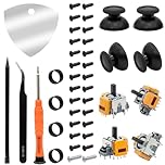Hall Effect Analog Stick Repair Kit for PS5 Controller - 4x Anti-Drift Joystick Modules with 4 Thumb Grips & Full Tool Set, Compatible with DualSense Wireless Controller