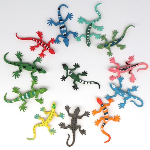 Doyomtoy Lagarto de Goma, 12 Piezas Lagarto Reptil Mini Reptil Jugar Figuras realistas Reptil Juguetes Reptiles Decoraciones de Fiesta Adecuado para parodias, Fiestas, Decoraciones