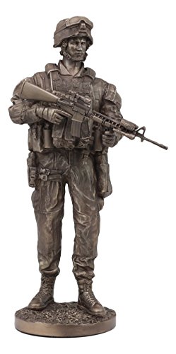 Gifts & Decor Ebros US Military War Soldier Marine Rifleman On Guard Statue 13.5