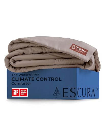 ESCURA Tw&reg; Climate Control Comforter, Full/Queen, German Patented PCM Down Alternative All-Season...