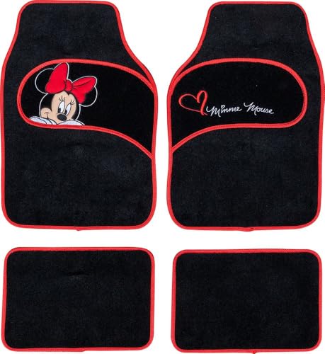 TataWay - Universal-Teppichmatten mit Minnie Mouse-Stickerei | 4-teiliges...