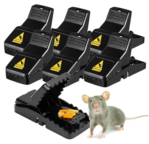 6X Rattenfalle & Mausefalle Schlagfalle - Extra leichte Bedienung & Einfacher Köder & wiederverwendbar &...