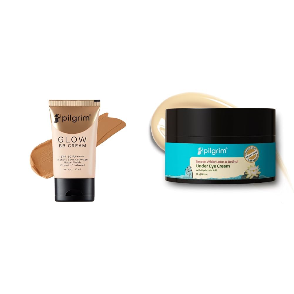Pilgrim Almond Glow 3-In-1 Medium BB Cream SPF 50 PA++++ With Niacinamide, Hyaluronic Acid & Vit C For & Korean Retinol Under Eye Cream for dark circles, Puffiness & Fine Lines with Vitamin C & Hyalur-image-34