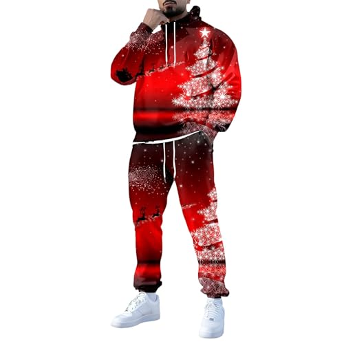 Ensemble survêtement homme Noël avec sweat ample et pantalon jogging imprimé 3D