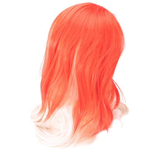 PIXNOR Perucas de Cabelo Longo Reto Bob Perucas de Cabelo Ondulado Fofo Franja Completa Fantasia Cos