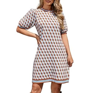 Kedera Sweater Dress for Women 2025 Summer Business Casual Short Sleeve Plaid Mini Knit Old Money Dresses Brunch Outfits