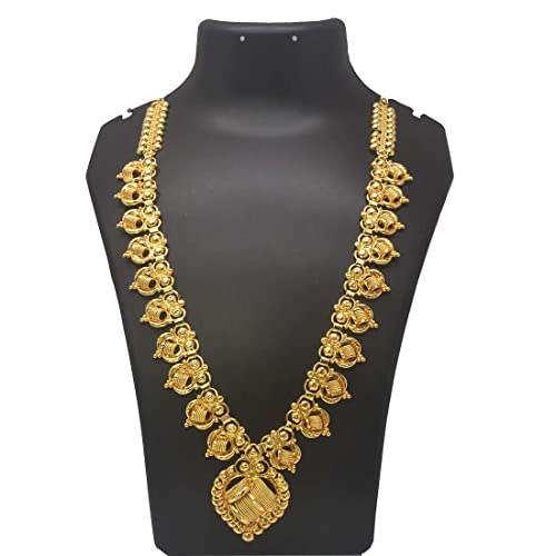 Image of KOLLAM SUPREME GOLD PLATED KERALA STYLE DESIGNER BRIDAL LONG CHAIN FOR WOMEN