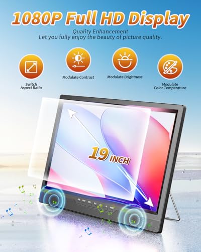 Image of NORTHING 19.5 inch HD Portable TV with Antenna, 8000mAh Built-in Powered Operated TV for Indoor Outdoor, Rechargeable Small T V with HDMI /USB /AV Input, for Camping, Kitchen, RV, Patio, Home, Truck