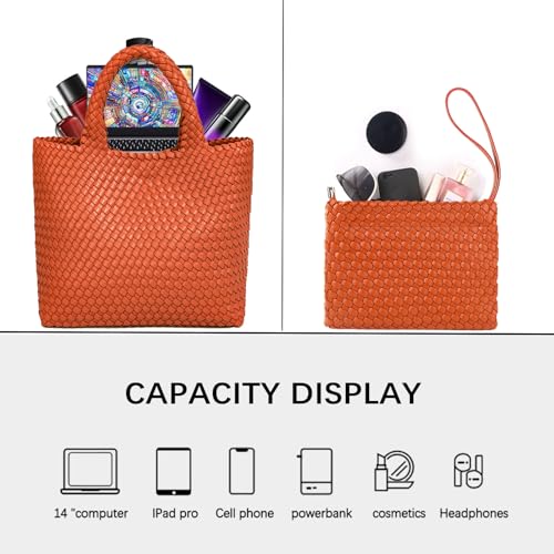 Image of JINMANXUE Fashion Woven Bag Shopper Bag Travel Handbags and Purses Women Tote Bag Large Capacity Shoulder Bags