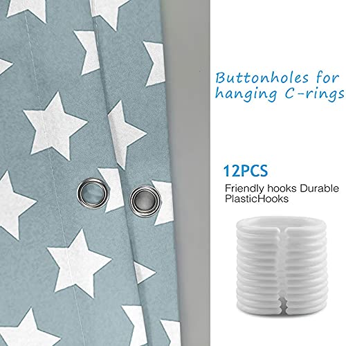 Rideau de douche anti moisissure polyester imperméable motif étoiles - 5